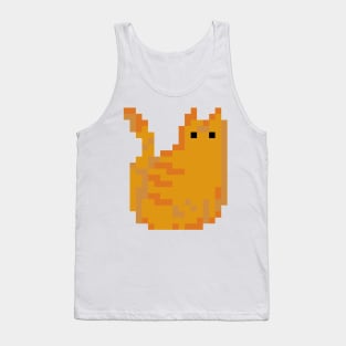 Cat Pixel Art - orange colored Tank Top